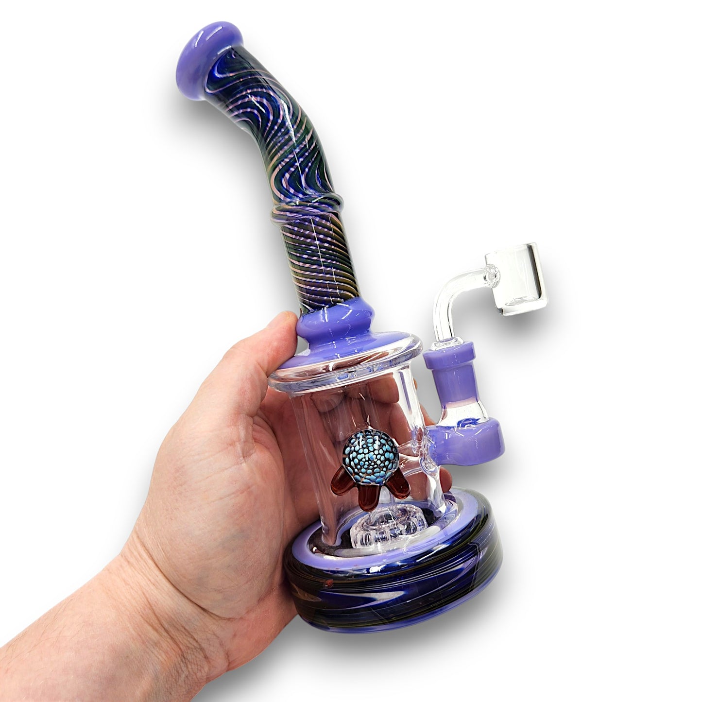 9" Circ Perc Colored Angle Mouth Dab Rig Bong