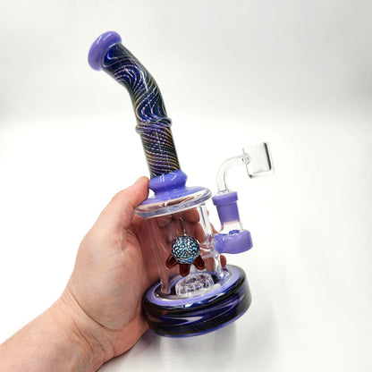 9" Circ Perc Colored Angle Mouth Dab Rig Bong