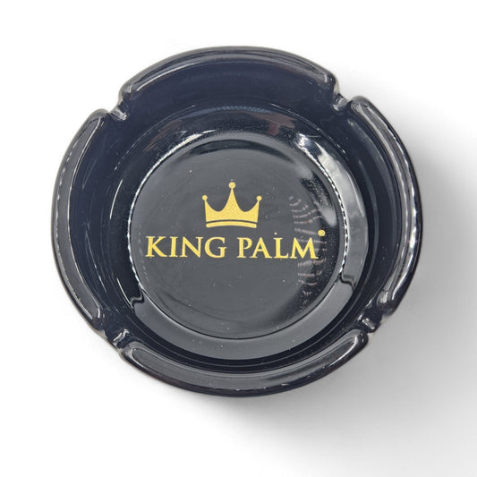 King Palm Black Glass Ashtray