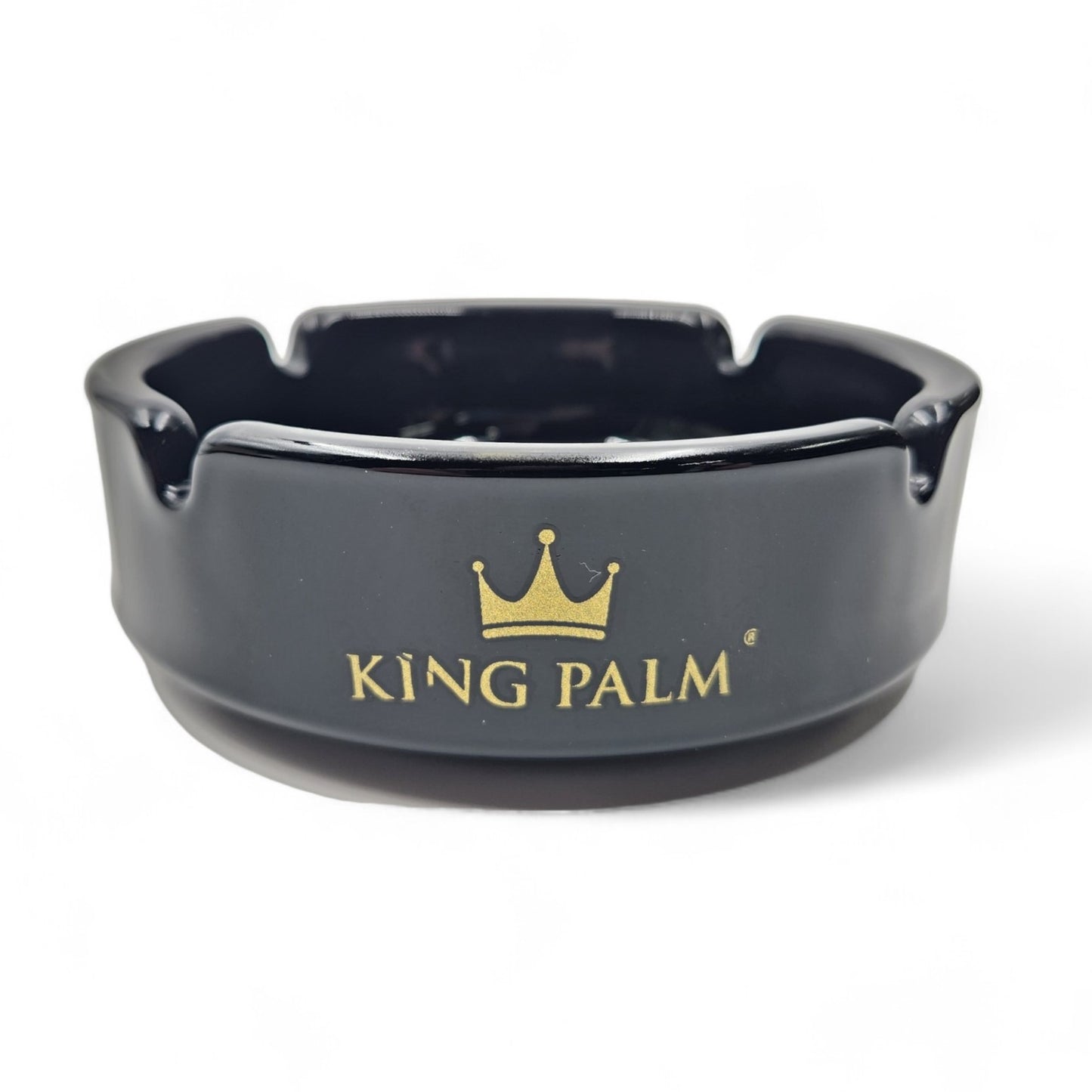 King Palm Black Glass Ashtray