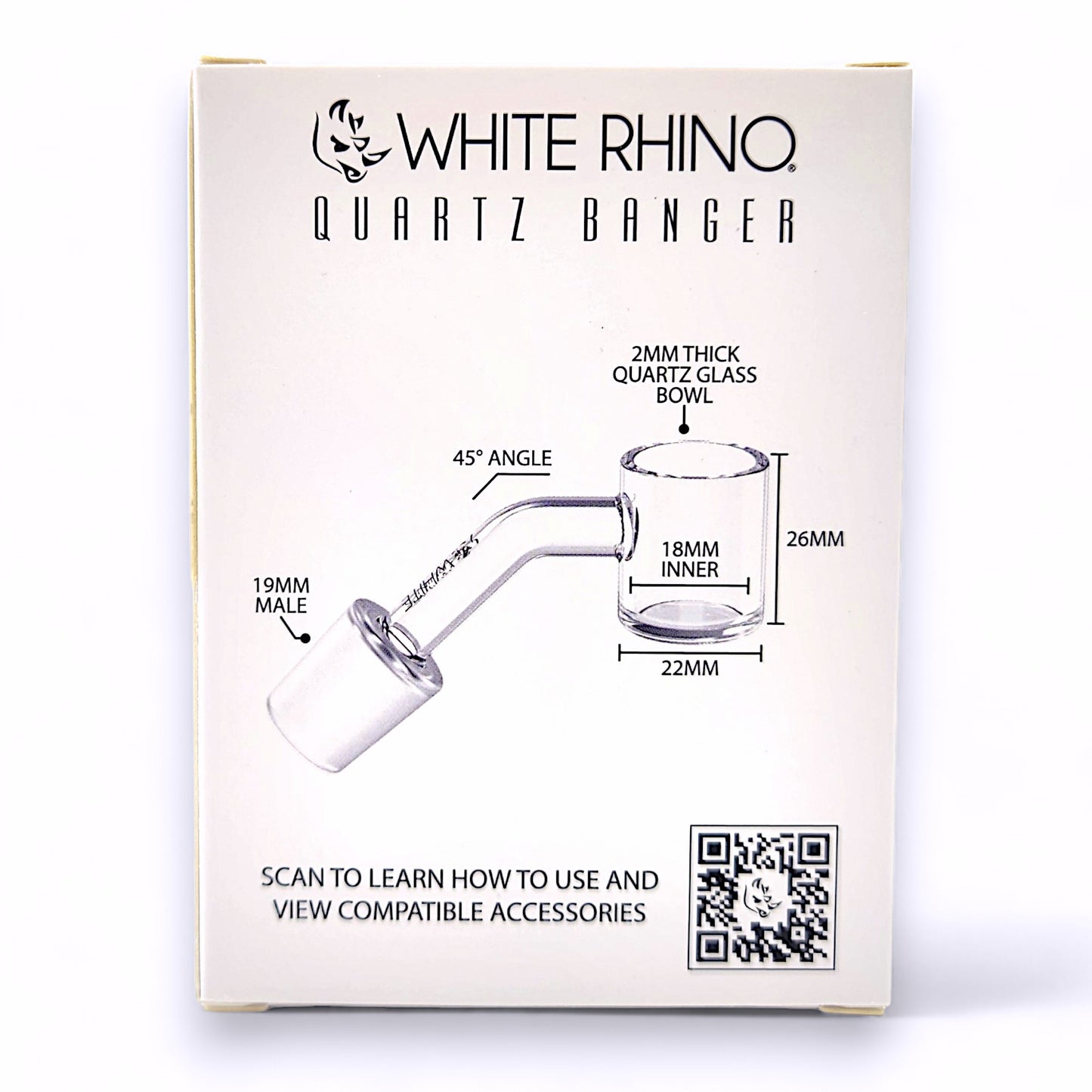 White Rhino Quartz Banger 19mm Male 45 deg