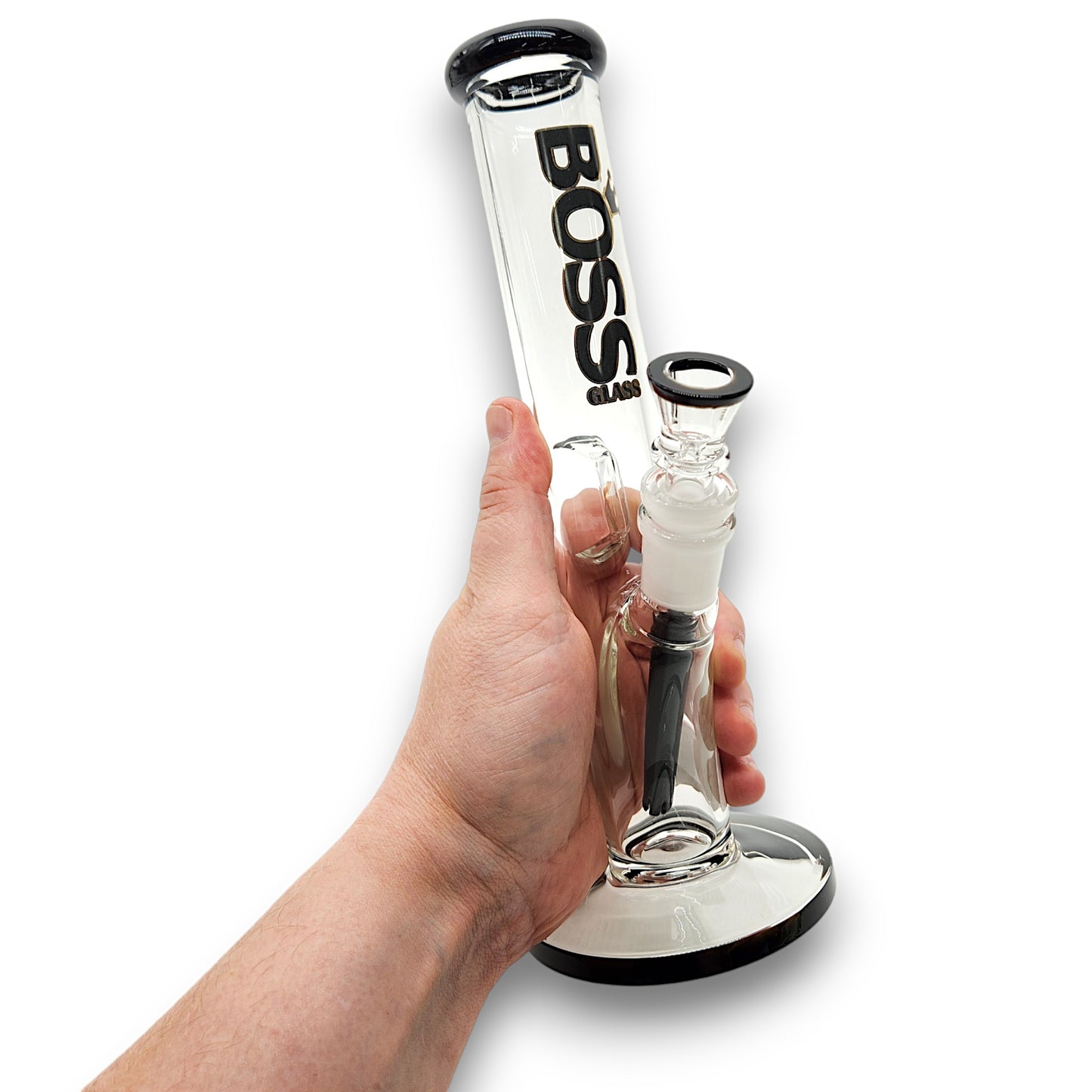 10" Boss Glass Straight Tube Bong (New Style)