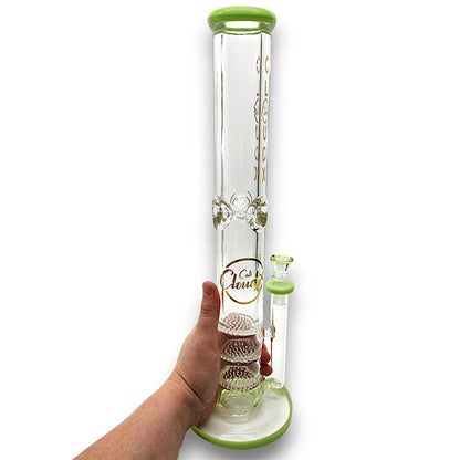 16" Cali CloudX Thick Straight Tube Triple Honeycomb Perc Bong