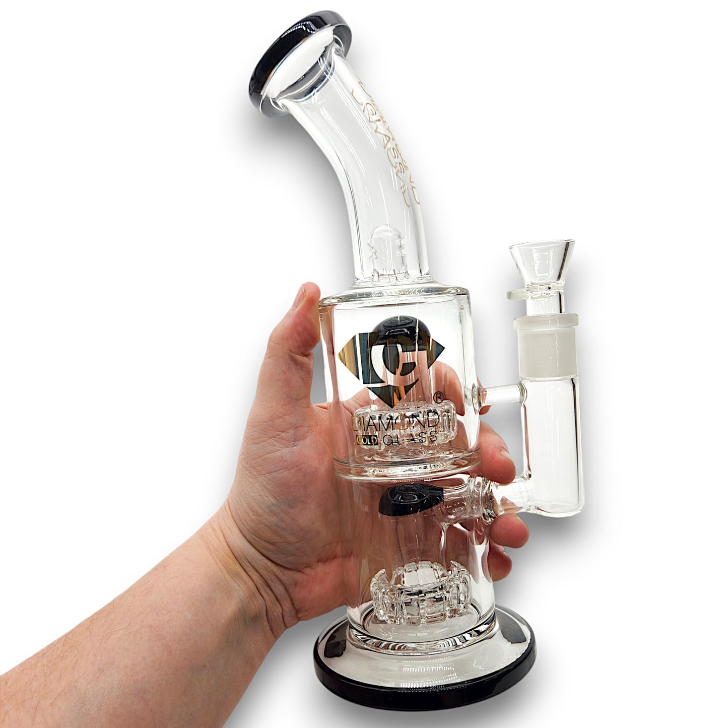 11" Diamond Glass Triple Showerhead Perc Bong