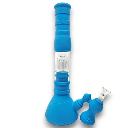 15" Silicone 3 in 1 Bong Bubbler and Ash Catcher Combo