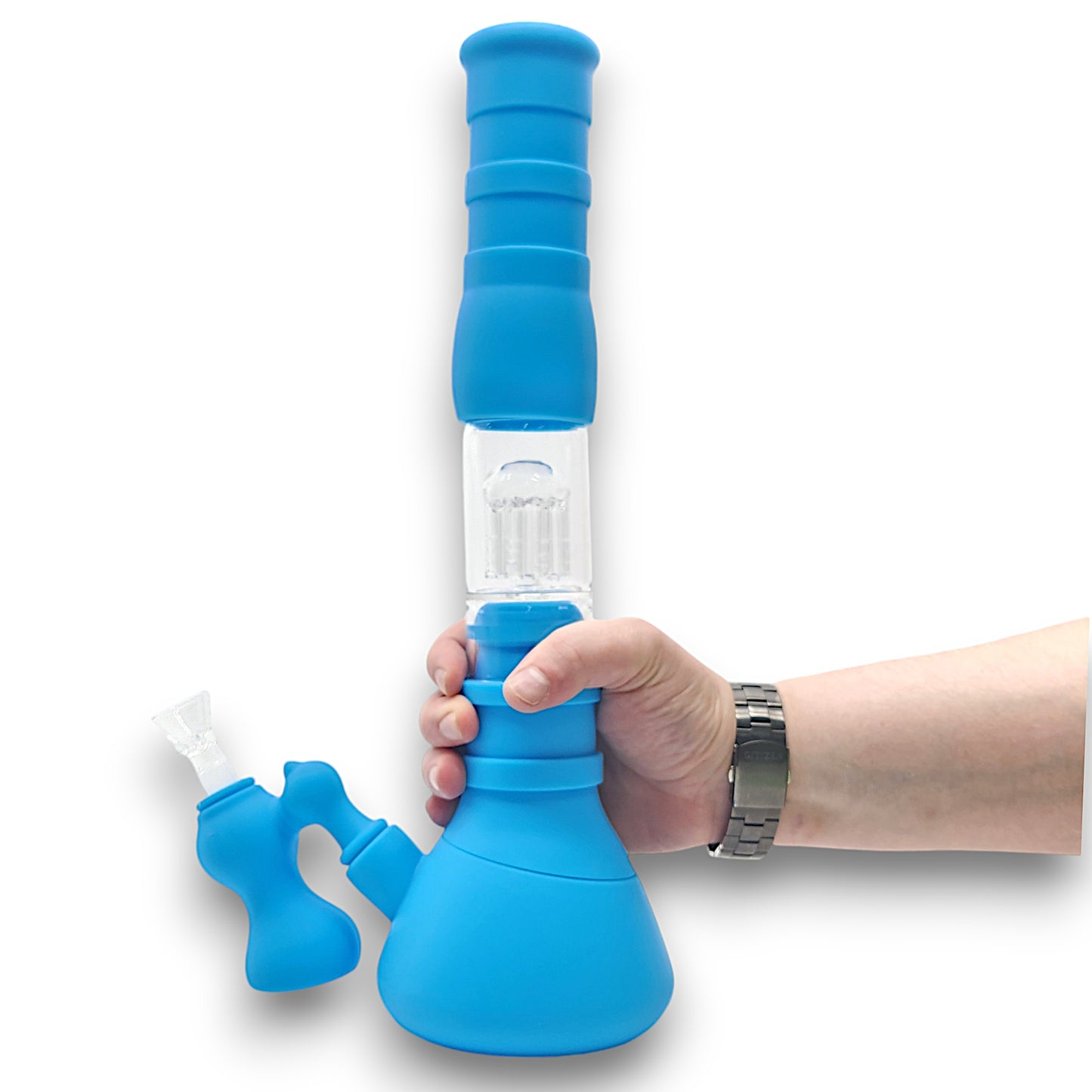 15" Silicone 3 in 1 Bong Bubbler and Ash Catcher Combo