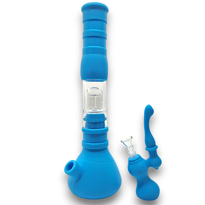 15" Silicone 3 in 1 Bong Bubbler and Ash Catcher Combo