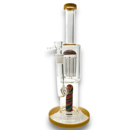 12" Barber Color Swirl Tree Percolator Barrel Bong