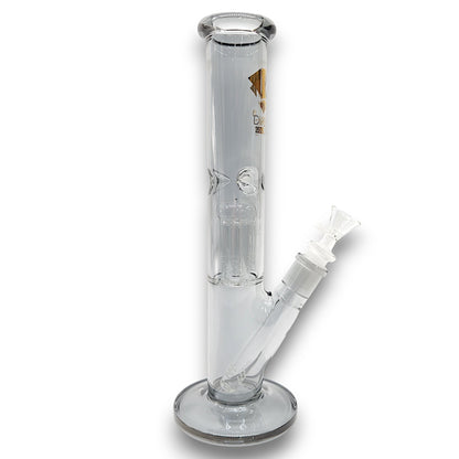 12" Diamond Gold Straight Tube Bong with Tree Percolator