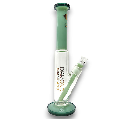 15" Diamond Glass Heavy Duty Straight Tube Bong