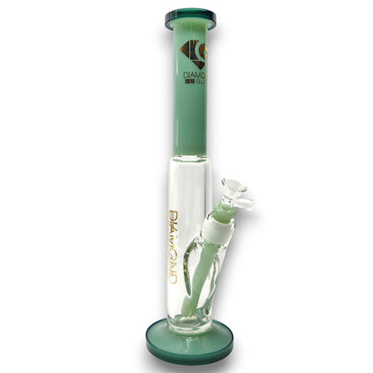 15" Diamond Glass Heavy Duty Straight Tube Bong