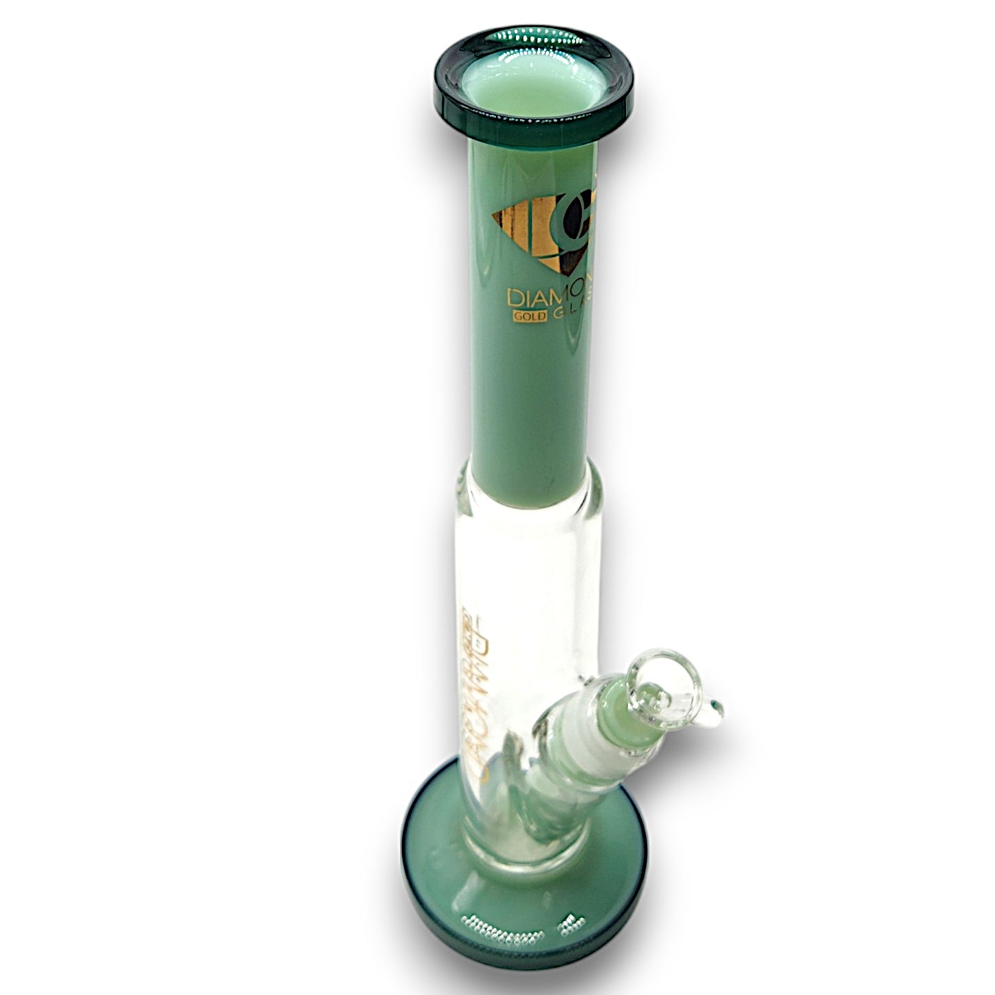 15" Diamond Glass Heavy Duty Straight Tube Bong