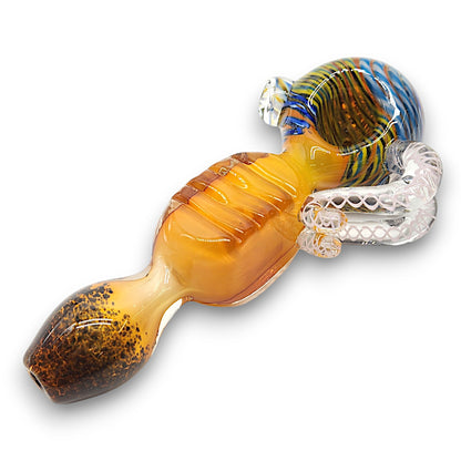 Large 6.5" Square Color Swirl Hand Pipe Bowl