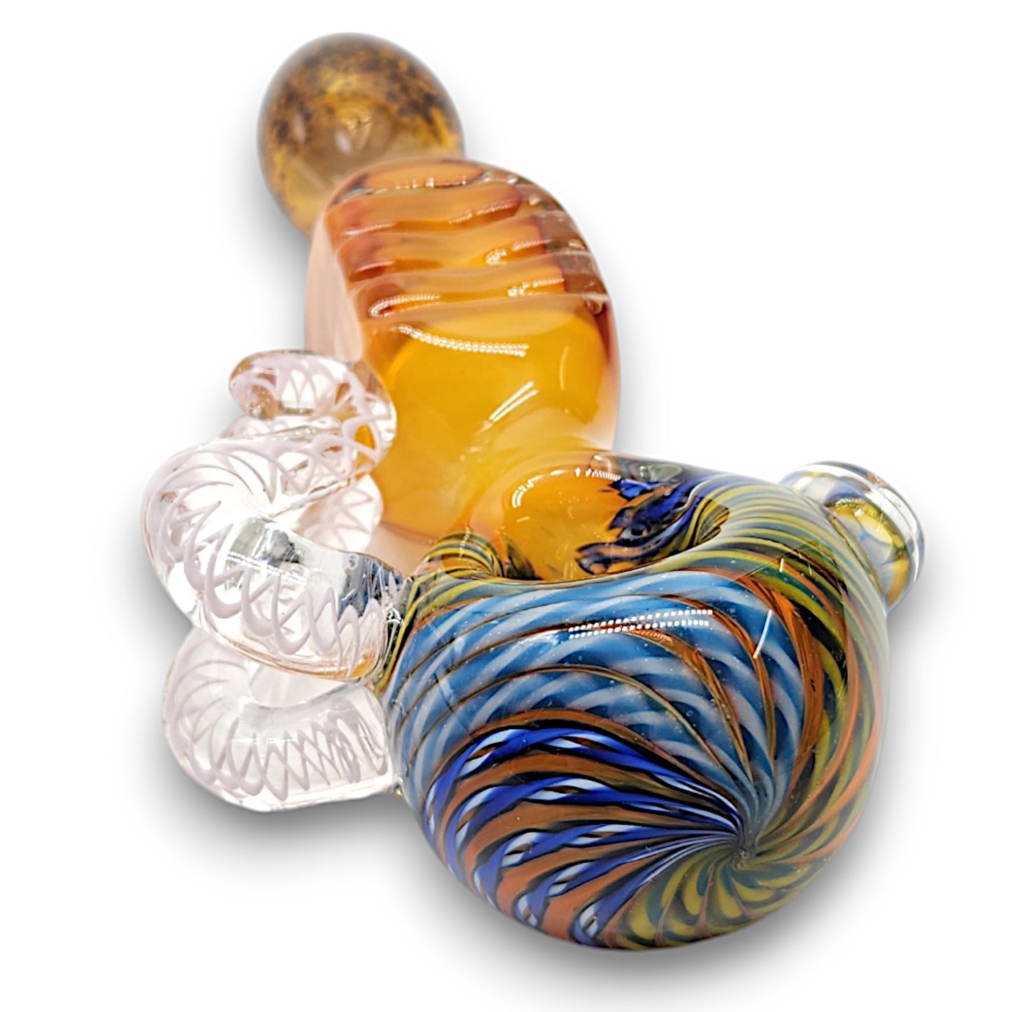 Large 6.5" Square Color Swirl Hand Pipe Bowl