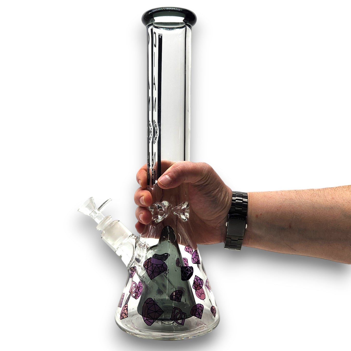 14" Diamond Glass Volcano Percolator Beaker Bong