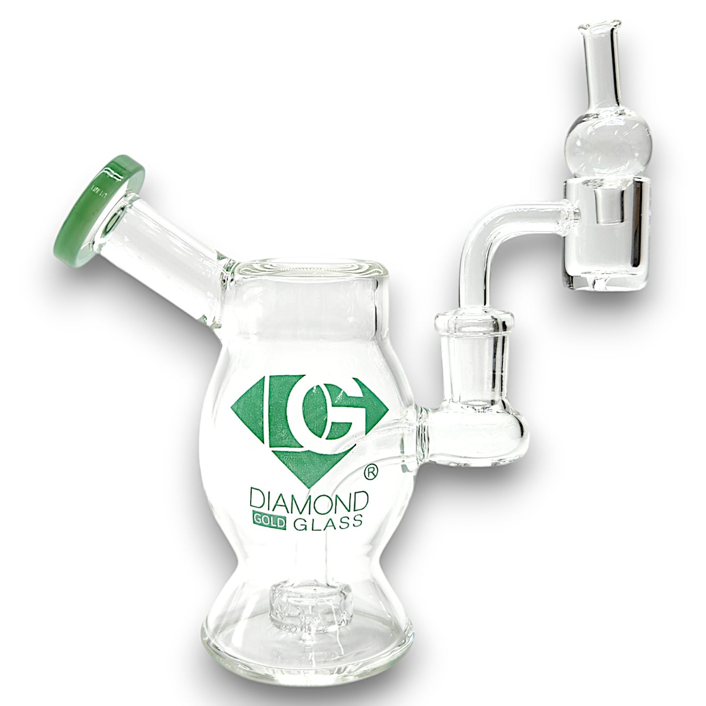 5" Diamond Glass Mini Dab Rig Circ Perc Bong