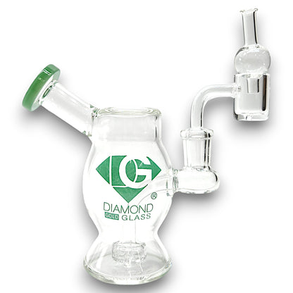 5" Diamond Glass Mini Dab Rig Circ Perc Bong