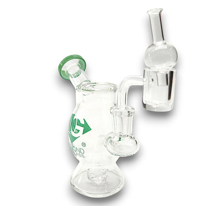 5" Diamond Glass Mini Dab Rig Circ Perc Bong