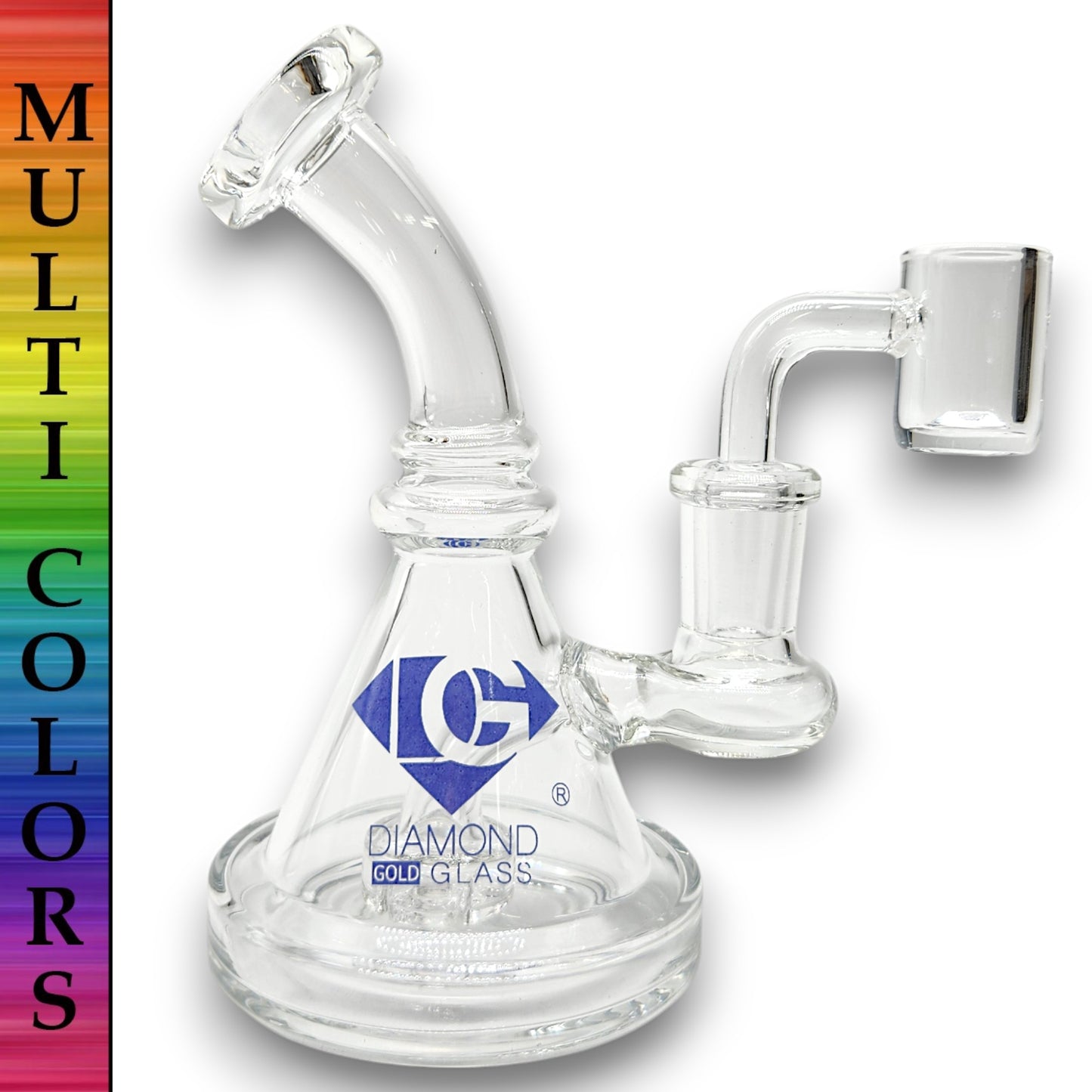 5" Diamond Glass Mini Dab Rig Circ Perc Bong