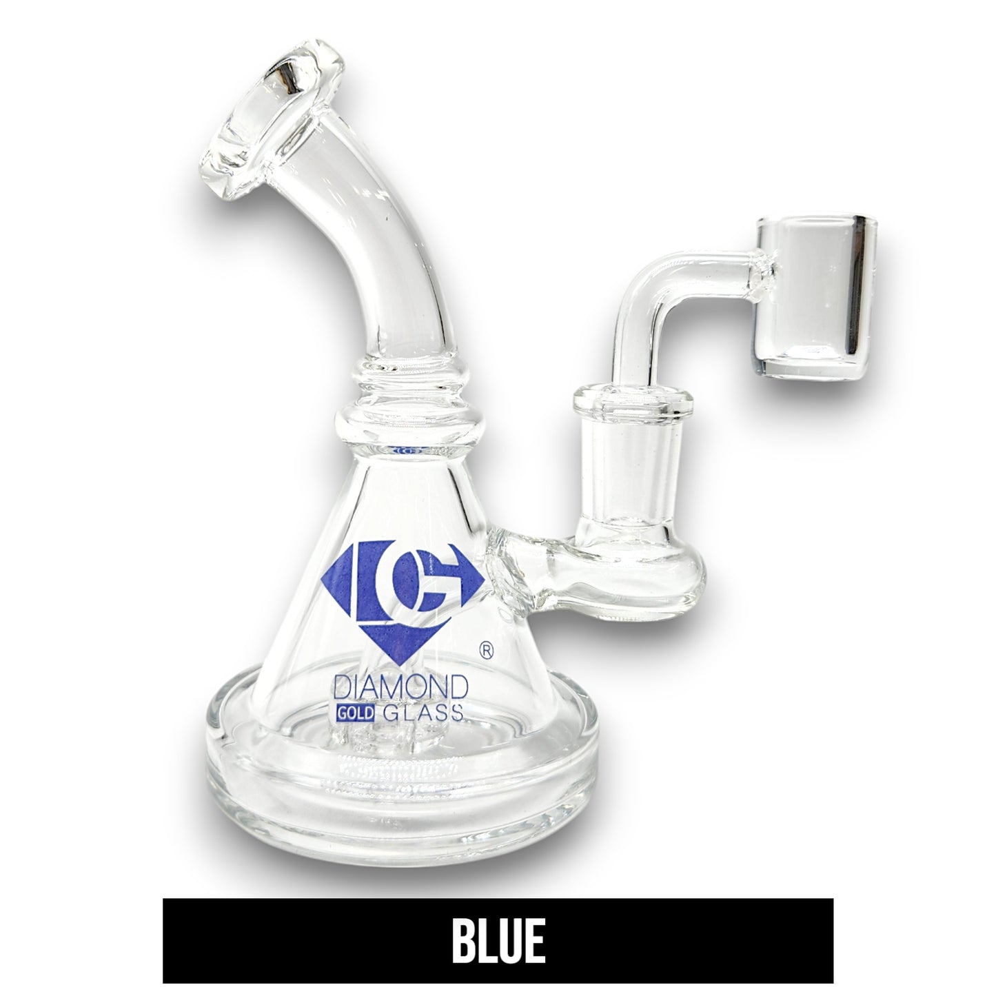 5" Diamond Glass Mini Dab Rig Circ Perc Bong