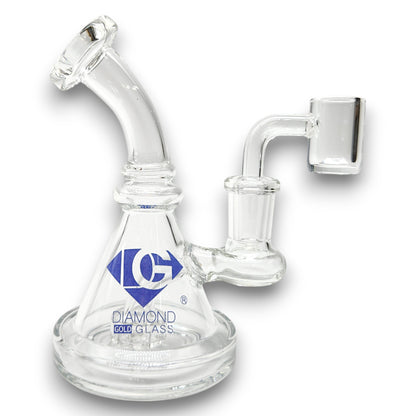 5" Diamond Glass Mini Dab Rig Circ Perc Bong