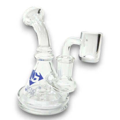 5" Diamond Glass Mini Dab Rig Circ Perc Bong