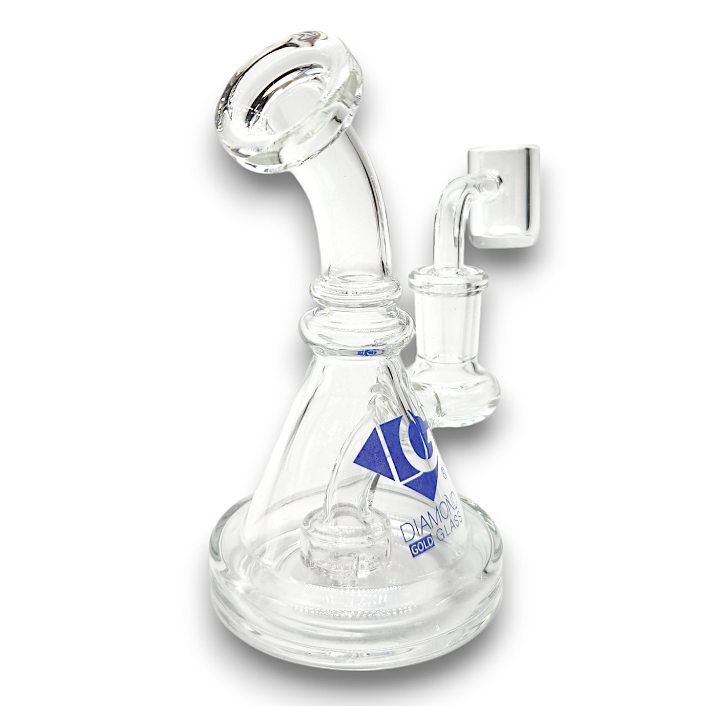 5" Diamond Glass Mini Dab Rig Circ Perc Bong