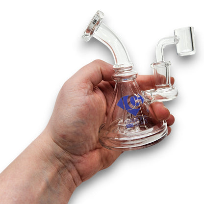 5" Diamond Glass Mini Dab Rig Circ Perc Bong