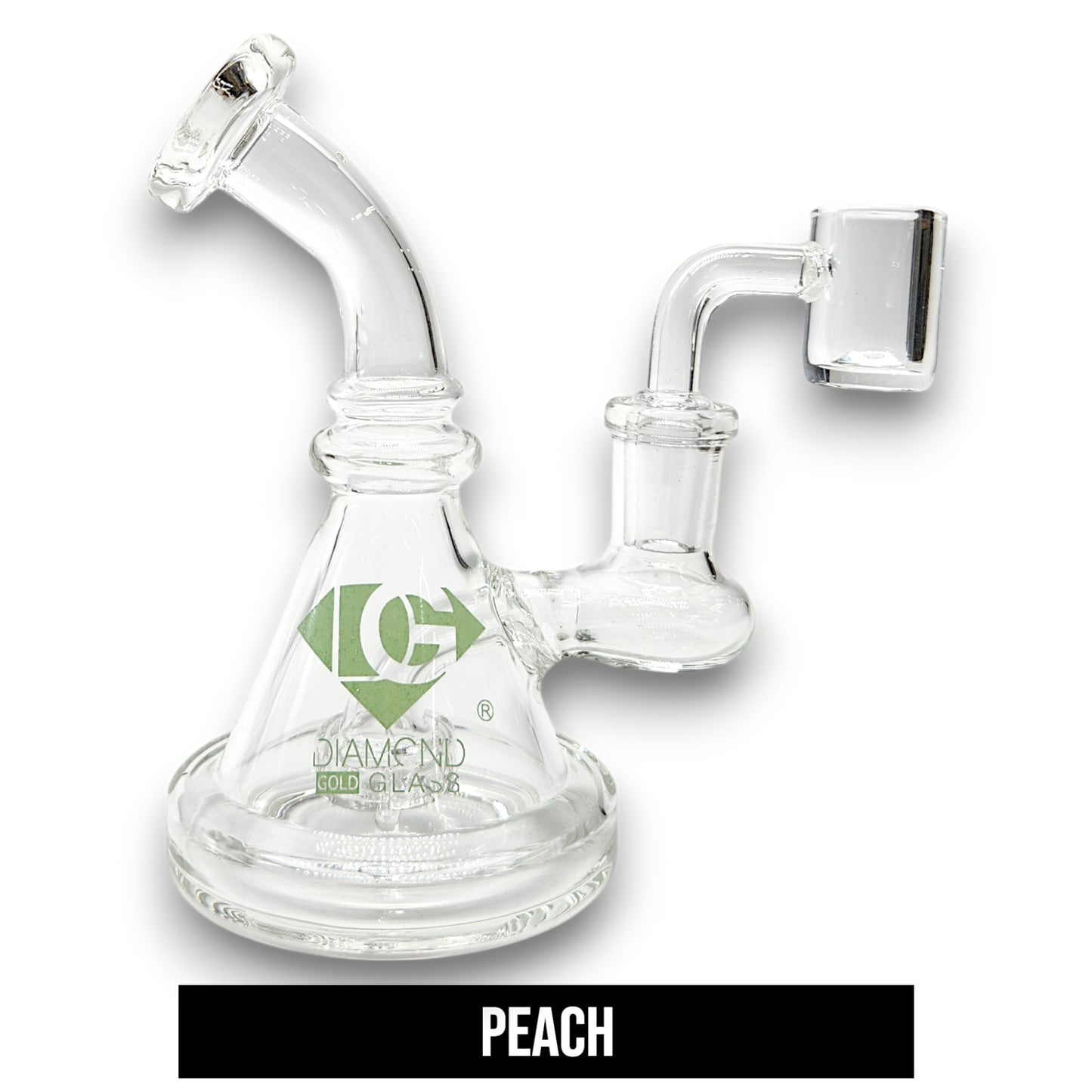 5" Diamond Glass Mini Dab Rig Circ Perc Bong