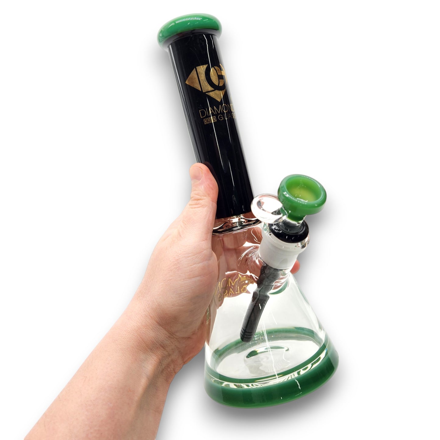 11" Diamond Glass Heavy Duty Beaker Bong