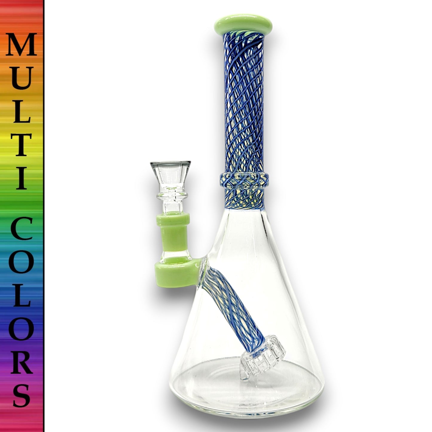 9" Color Crisscross Circ Percolator Beaker Bong