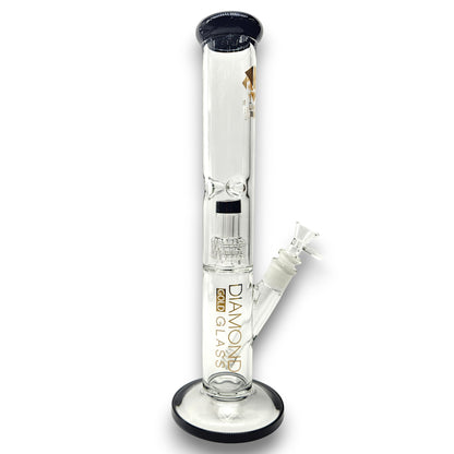 15" Diamond Glass Matrix Showerhead Perc Straight Tube Bong