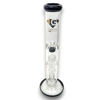 15" Diamond Glass Matrix Showerhead Perc Straight Tube Bong