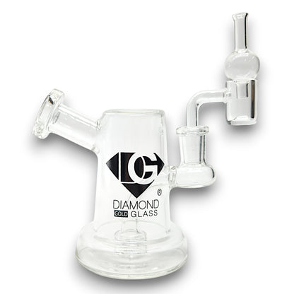 5" Diamond Glass Mini Dab Rig Circ Perc Bong