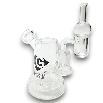 5" Diamond Glass Mini Dab Rig Circ Perc Bong