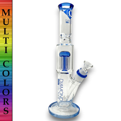 13" Diamond Glass Tree Percolator Straight Tube Bong