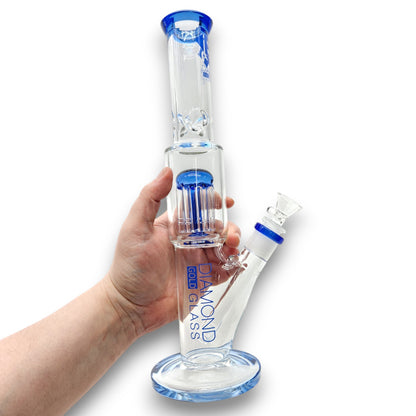 13" Diamond Glass Tree Percolator Straight Tube Bong