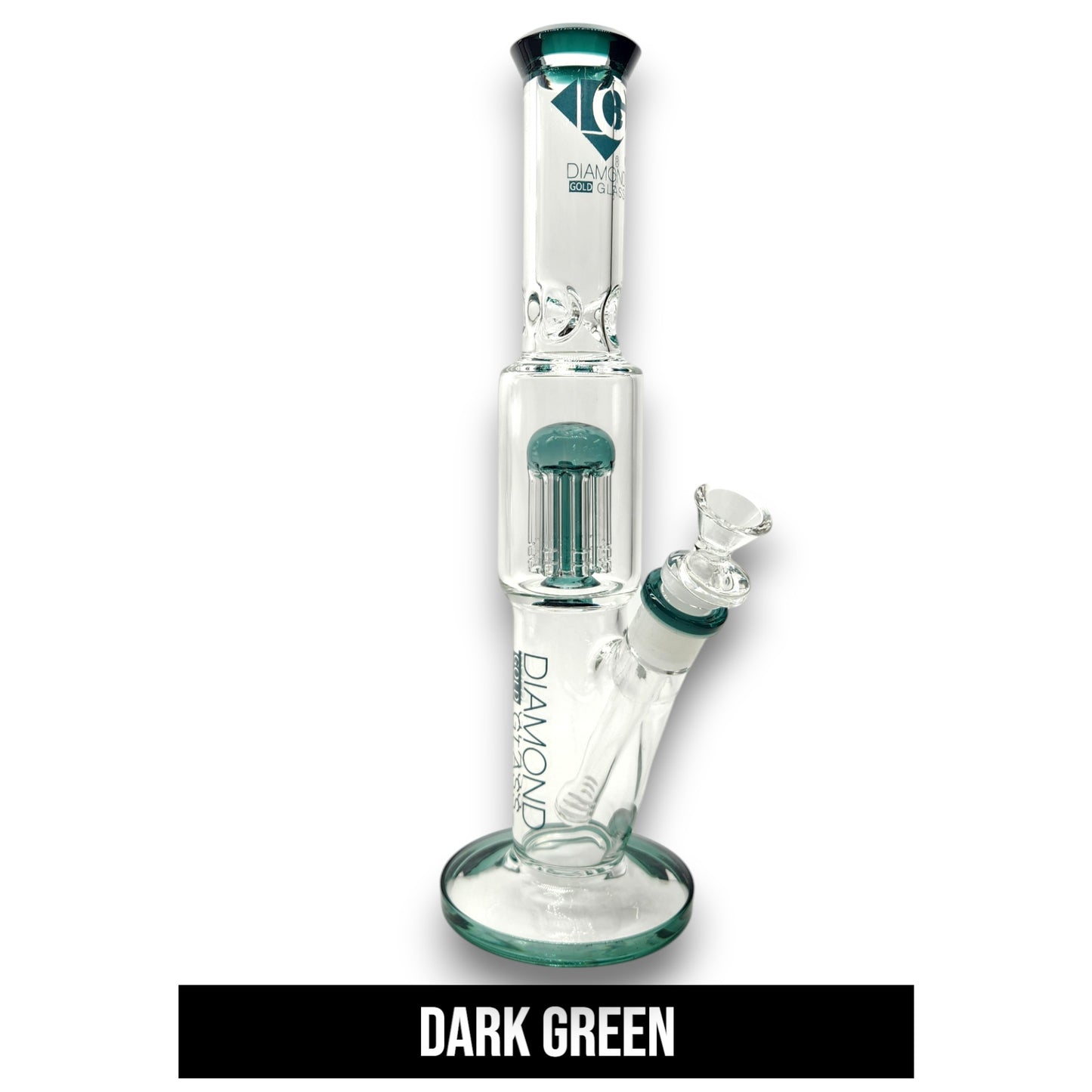 13" Diamond Glass Tree Percolator Straight Tube Bong