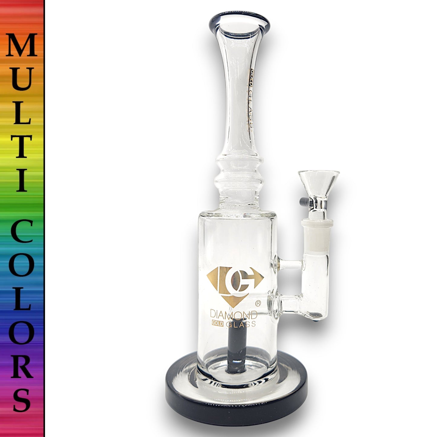 9" Diamond Spigot Stem Perc Straight Beaker Bong