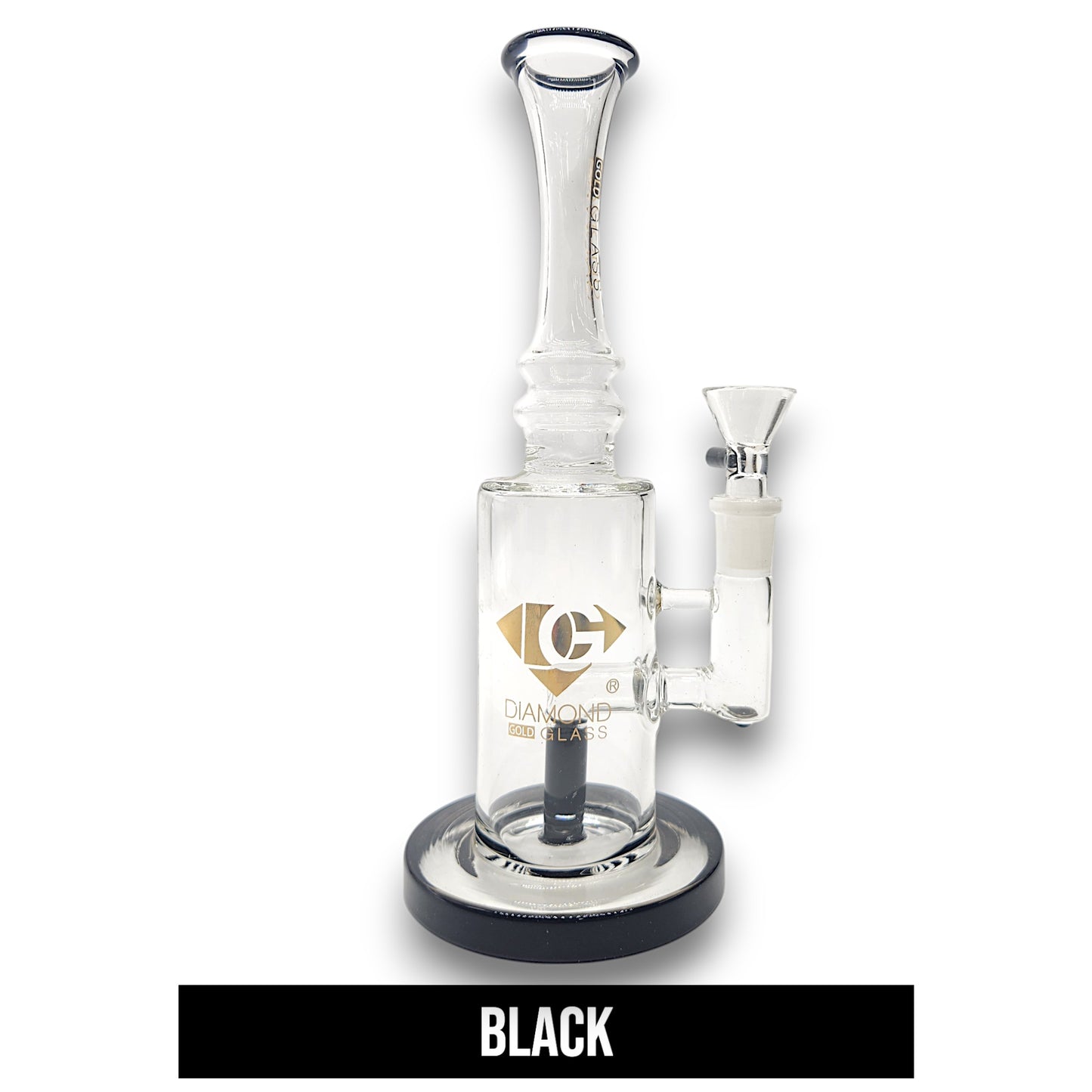 9" Diamond Spigot Stem Perc Straight Beaker Bong