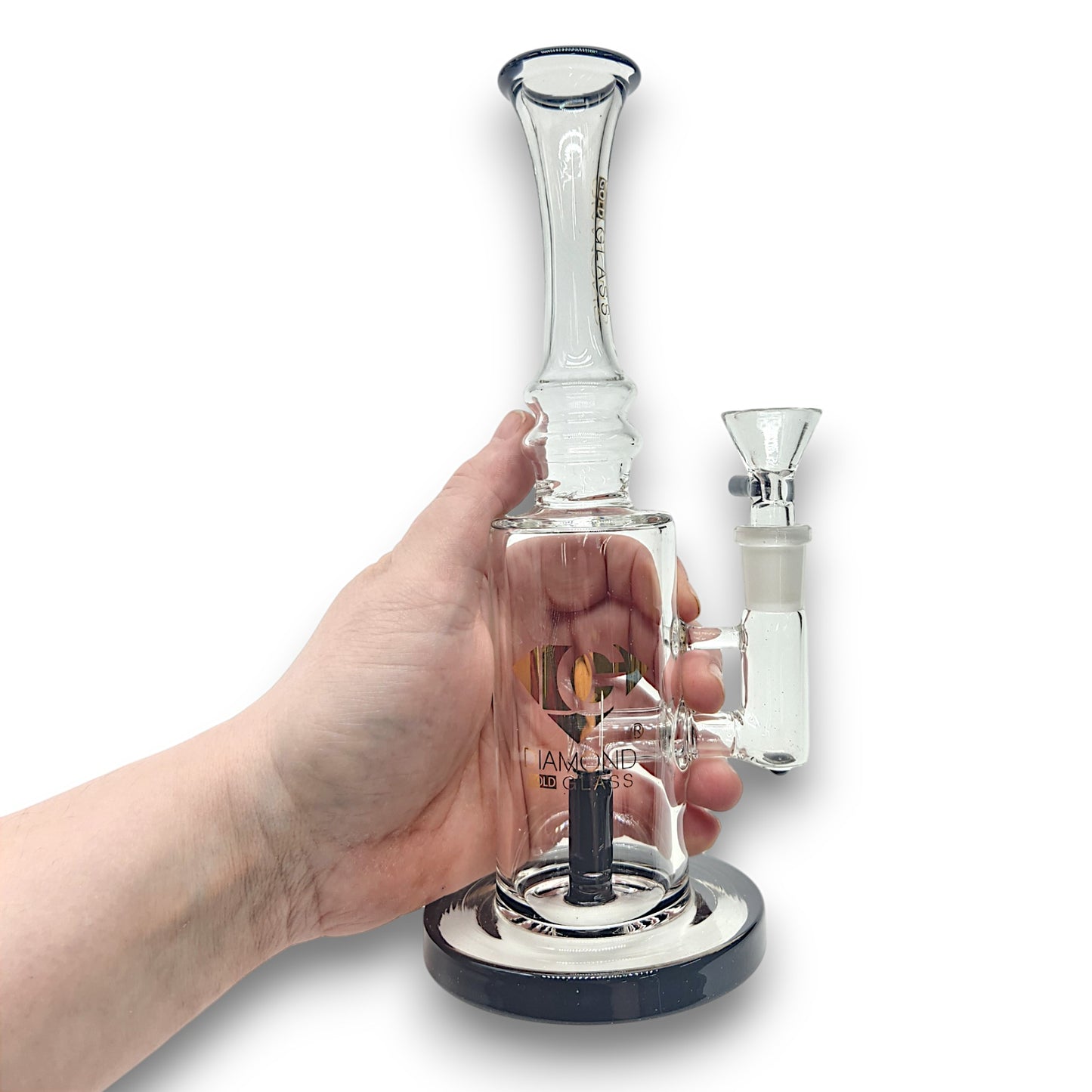 9" Diamond Spigot Stem Perc Straight Beaker Bong