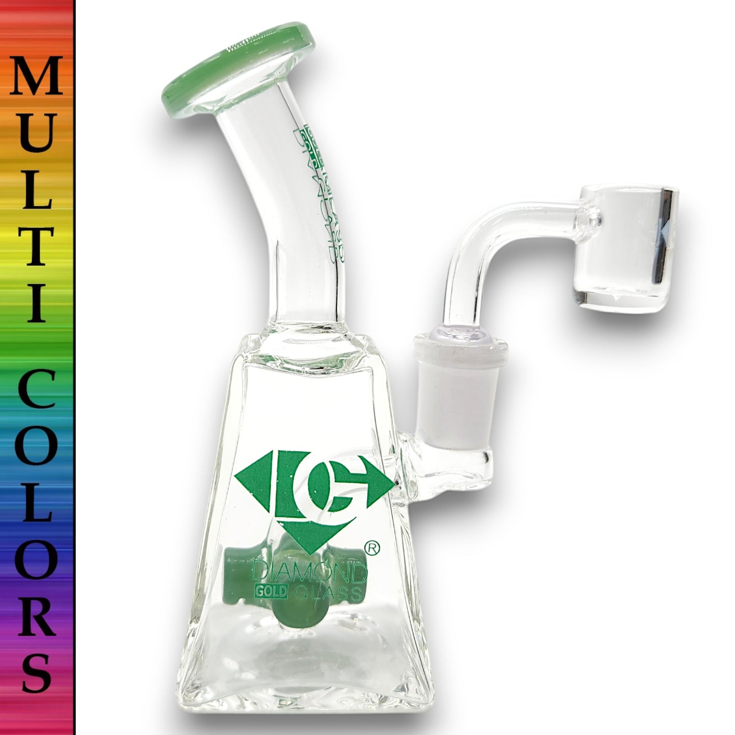 5.5" Diamond Glass Mini Rig Pocket Bubbler Cross Perc Bong