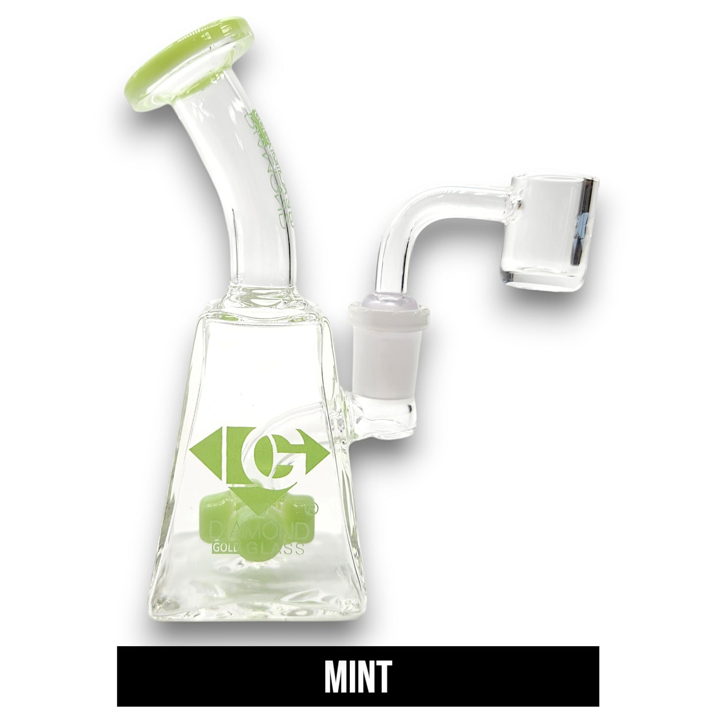 5.5" Diamond Glass Mini Rig Pocket Bubbler Cross Perc Bong