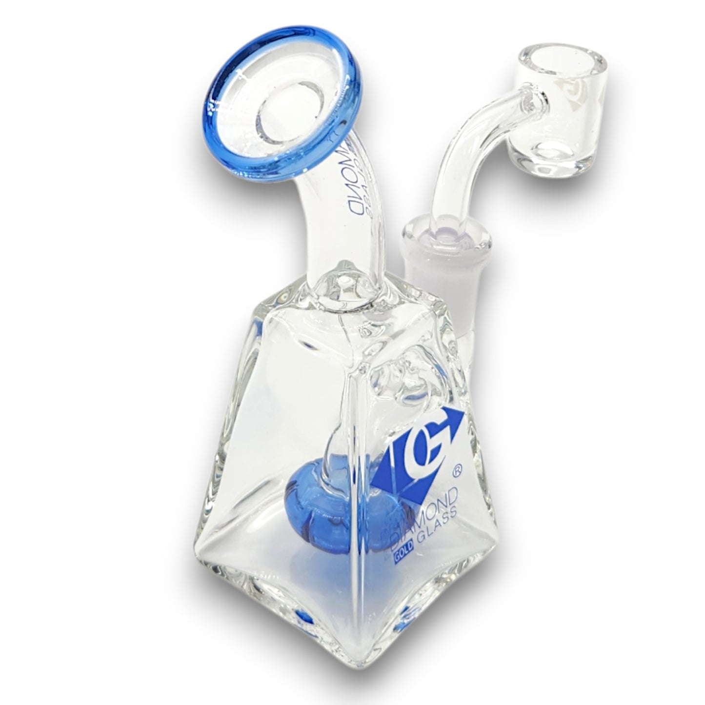 5.5" Diamond Glass Mini Rig Pocket Bubbler Circ Perc Bong