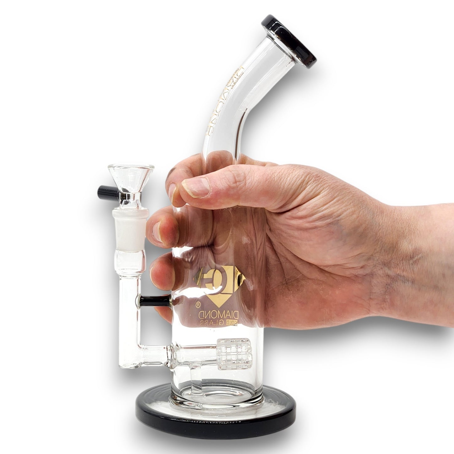 10" Diamond Glass Matrix Percolator Barrel Bong