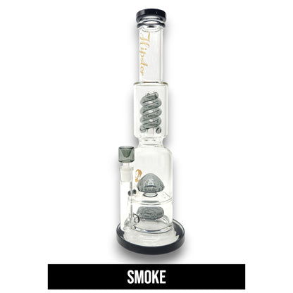 17" Hipster Triple Coil and Mushroom Perc Straight Tube Bong