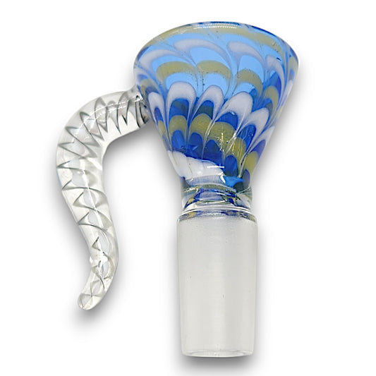 Oversized Bowl Horn Handle Glass Bowl Head 14mm Male
