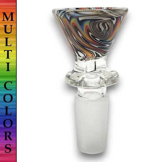 Color Swirl 14mm Male Bowl Head Ring Handle