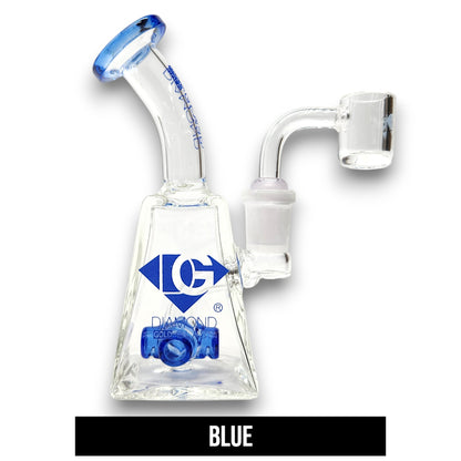 5.5" Diamond Glass Mini Rig Pocket Bubbler Cross Perc Bong