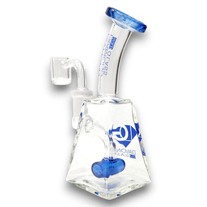 5.5" Diamond Glass Mini Rig Pocket Bubbler Barrel Perc Bong